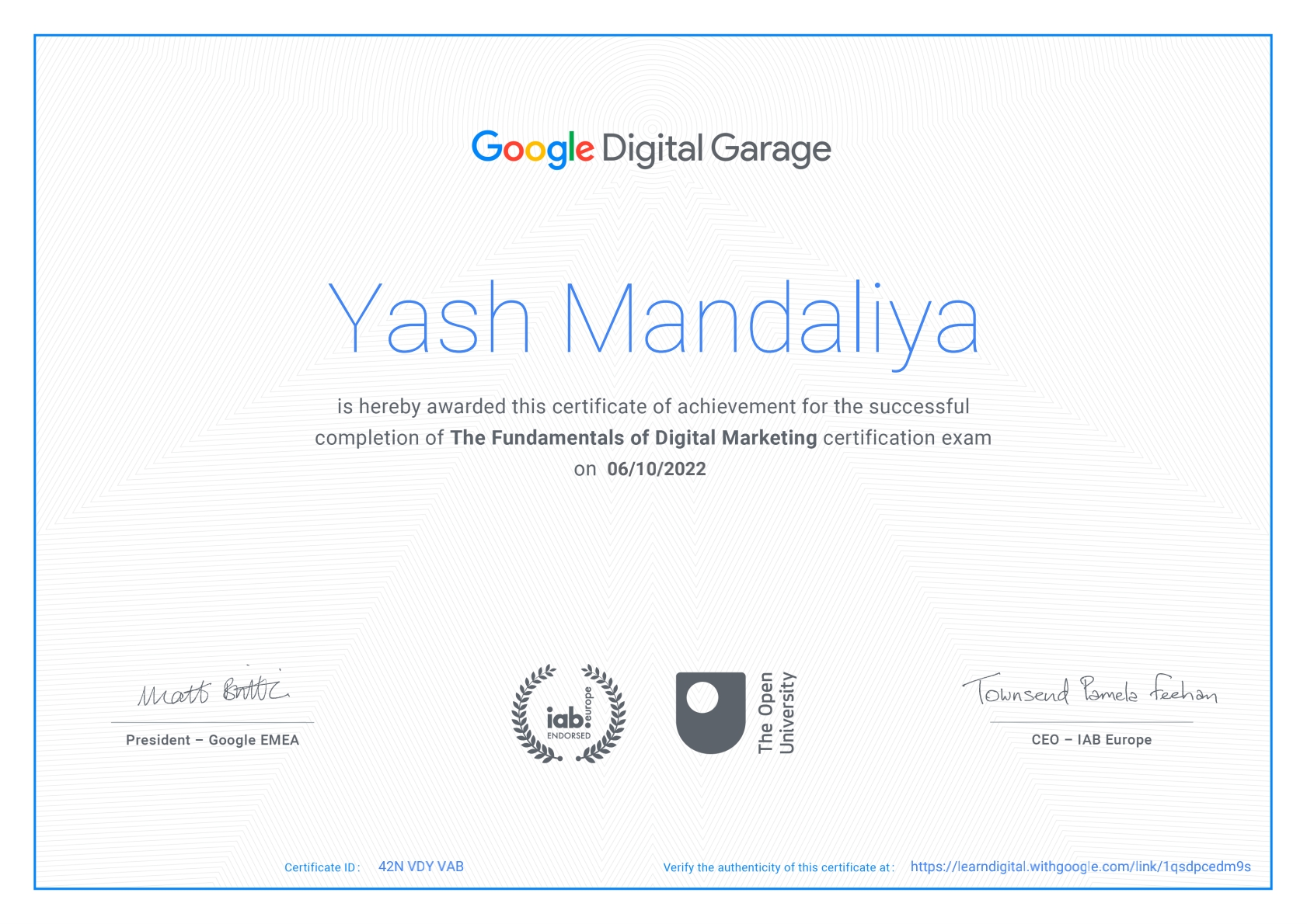 Fundamentals Of Digital Marketing - Google